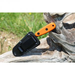 ESEE Izula OD Green Izula Fixed Blade Knife w/ Orange G10 Handles and Molded Polymer Sheath